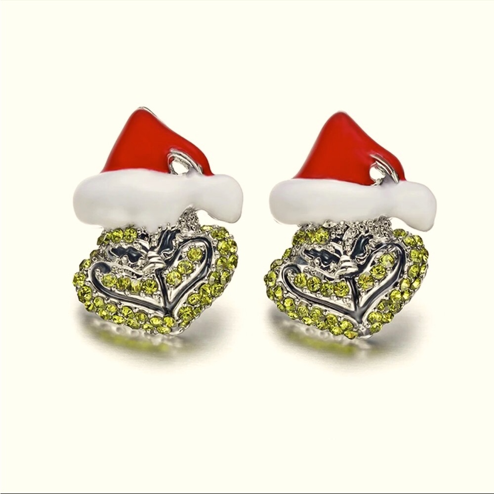 Christmas crystal studs earrings